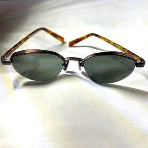 Donna Karan Half Rim Oval Cat Eye Sunglasses